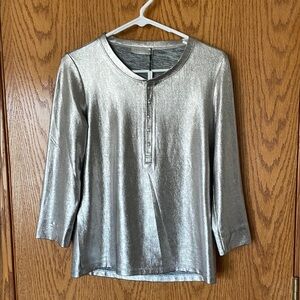 Anatomie Metallic Silver Women's Top